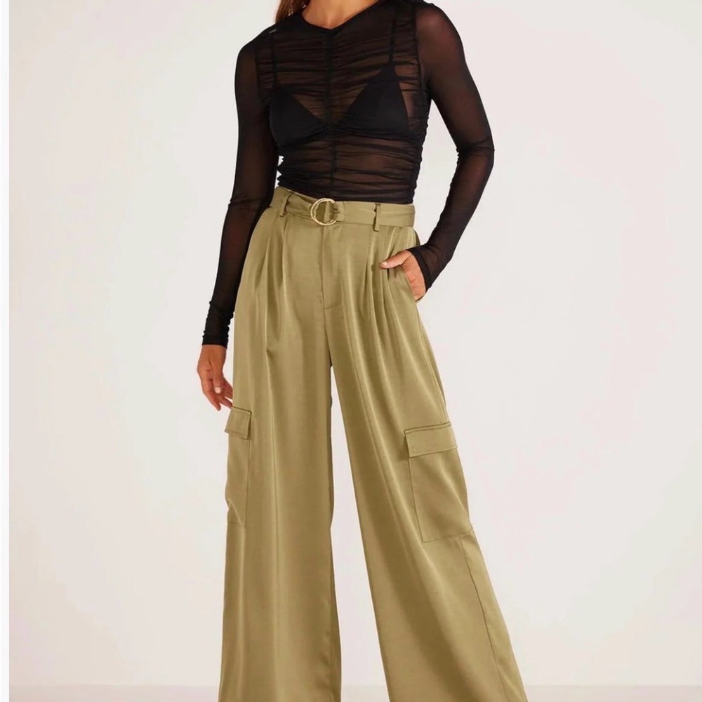 MINKPINK Khaki Wide-Leg Pants